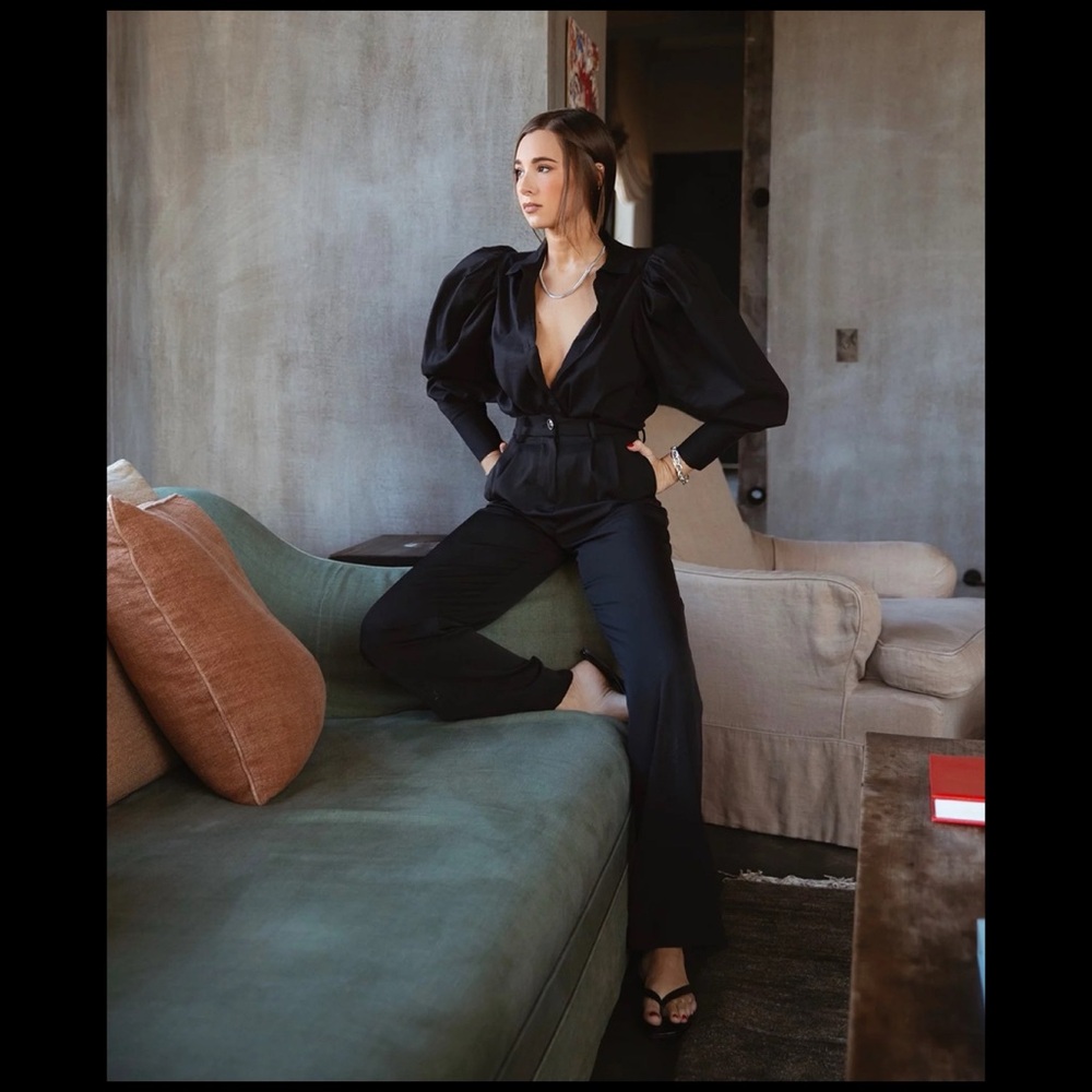 Danielle Bernstein For Macy’s “WeWoreWhat” Paperbag Waist Black Pants XL NWT - Picture 2 of 8